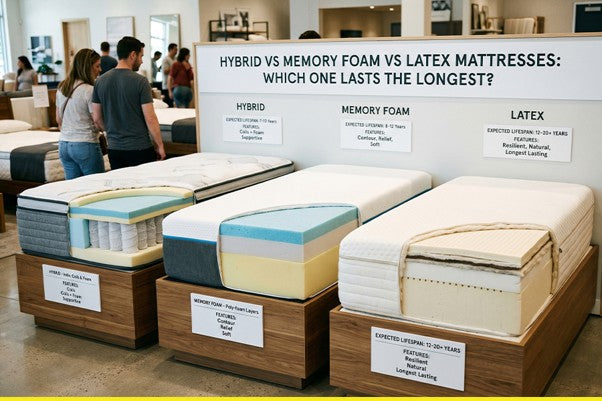 Hybrid vs Memory Foam vs Latex Mattresses: Which One Lasts the Longest?