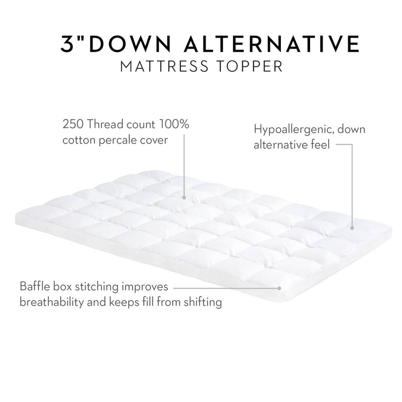 MALOUF-3" Dawn Alternative Mattress Topper