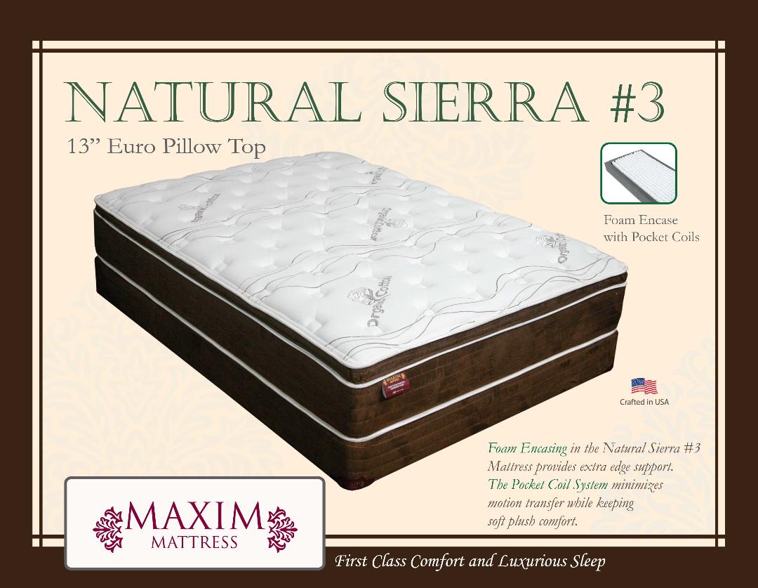 Natural Sierra #3 Euro Pillow Top